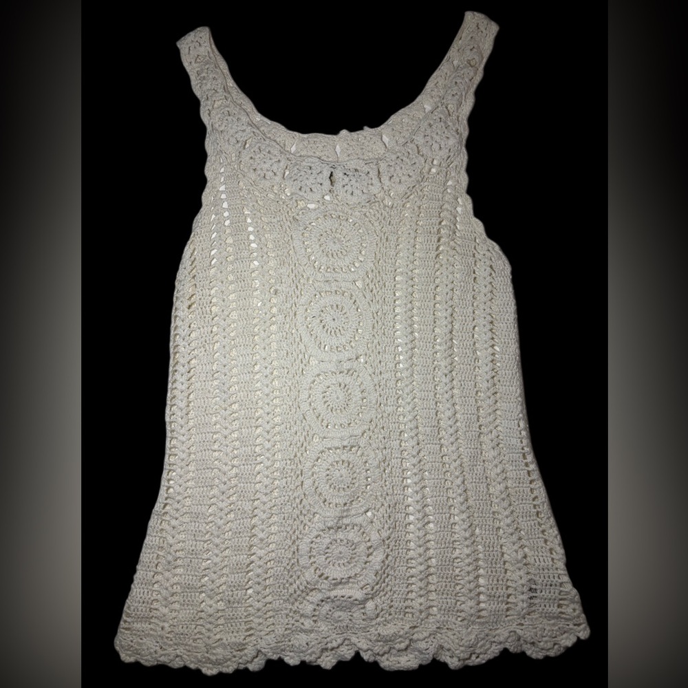 Crochet knit tank top